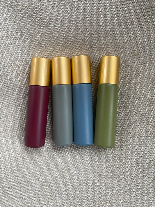 Roller 10ml Morandi, Set mit 4 Farben (rot, grau, blau, grün)