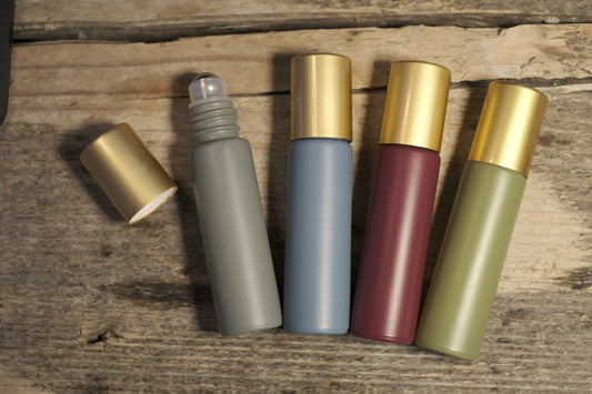 Roller 10ml Morandi, Set mit 4 Farben (rot, grau, blau, grün)